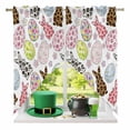 thumbnail image 2 of Swag Curtains Valances for Windows, Easter Bunny Eggs Short Kitchen Window Curtains Over Sink, Leopards Rabbit Watercolor Floral Leaves Cafe Curtains Panel Set Of 2,Rod Pocket, 36 Inches Length, 2 of 9
