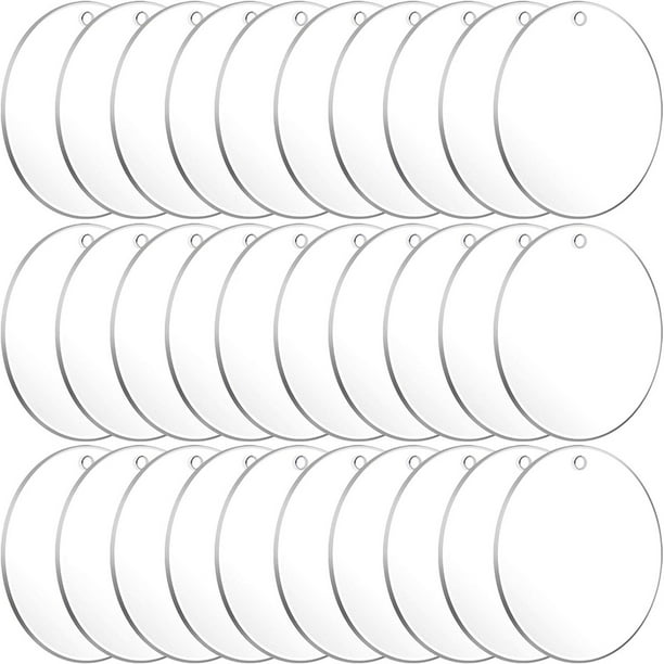 Follure 30 Pack 3 Inches Acrylic Keychain Blanks With Hole For Diy Key Chains Name Plate Walmart Com