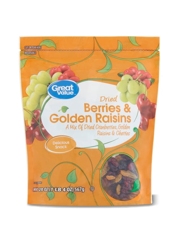 Great Value Dried Berries & Golden Raisins, 20 oz