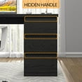 thumbnail image 3 of Computer Desk with Drawers, Wood Work Desk, Home Office PC Desk Workstation with Storage, Modern Gaming Computer Table for Bedroom, Living Room, 53.5 inches, Black, 3 of 5