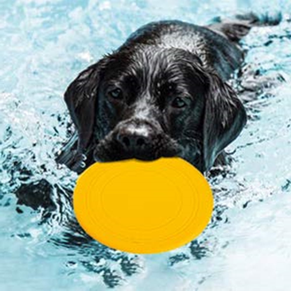 or Large Dogs Outdoor Flight,1pcs Medium Dog Frisbee Toy,Pet Training Cyber Rubber Flying Saucer Interactive Toys,Floating Water Dog Toy Suitable for Small
