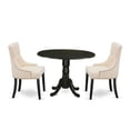 thumbnail image 2 of East West Furniture Dining Room Set Black, DLFR3-BLK-02, 2 of 6