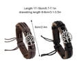 thumbnail image 3 of Qarigey Pulseras de cuero con abalorio de cordón trenzado para hombre, pulseras étnicas de estilo ajustable, brazaletes de moda para mujer, Type3 NO3, 3 of 6