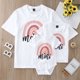 thumbnail image 2 of Gibobby Blusas Elegantes Ropa Camiseta de bebé Trajes familiares cortos Niñas y camisa a juego de verano Mamá Casual Rainbow T Me Blusa Tops Manga de niños para niñas pequeñas （Blanco， 3-4 Años), 2 of 5