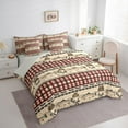 thumbnail image 3 of Castle Fairy Big Bass Fish Bedding Comforter Set 7pcs for Boys Girls,Fishing And Hunting Queen Bedding Sets Super Cozy,Geometric Plaid Grid Queen Sheet Sets,Microfiber Bedroom Decor,Reversible, 3 of 8