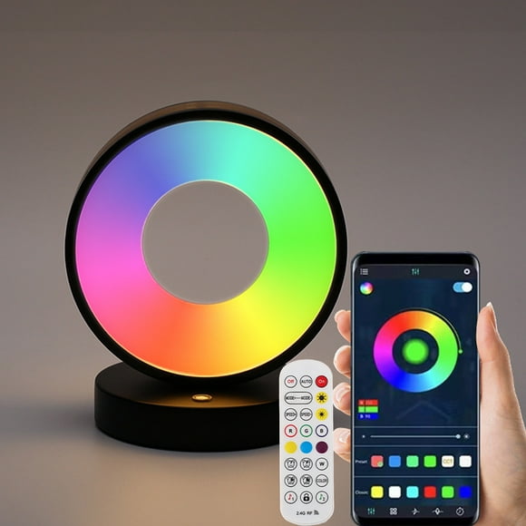 Lamps for Living Room,Lamp for Living Room,Rgb Sound Pickup Dazzling Colors Remote Control Multi Color Switching Computer Desk Living Room Multiple Scenes Available Esports Circular Ambient Light