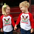 thumbnail image 1 of Camiseta con estampado de ciervos navideños para niños, camiseta navideña para niñas y niños, camisetas con mangas raglán, ropa para hermanos, camiseta para niños, 1 of 5