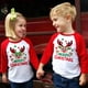 thumbnail image 1 of Camiseta con estampado de ciervos navideños para niños, camiseta navideña para niñas y niños, camisetas con mangas raglán, ropa para hermanos, camiseta para niños, 1 of 5