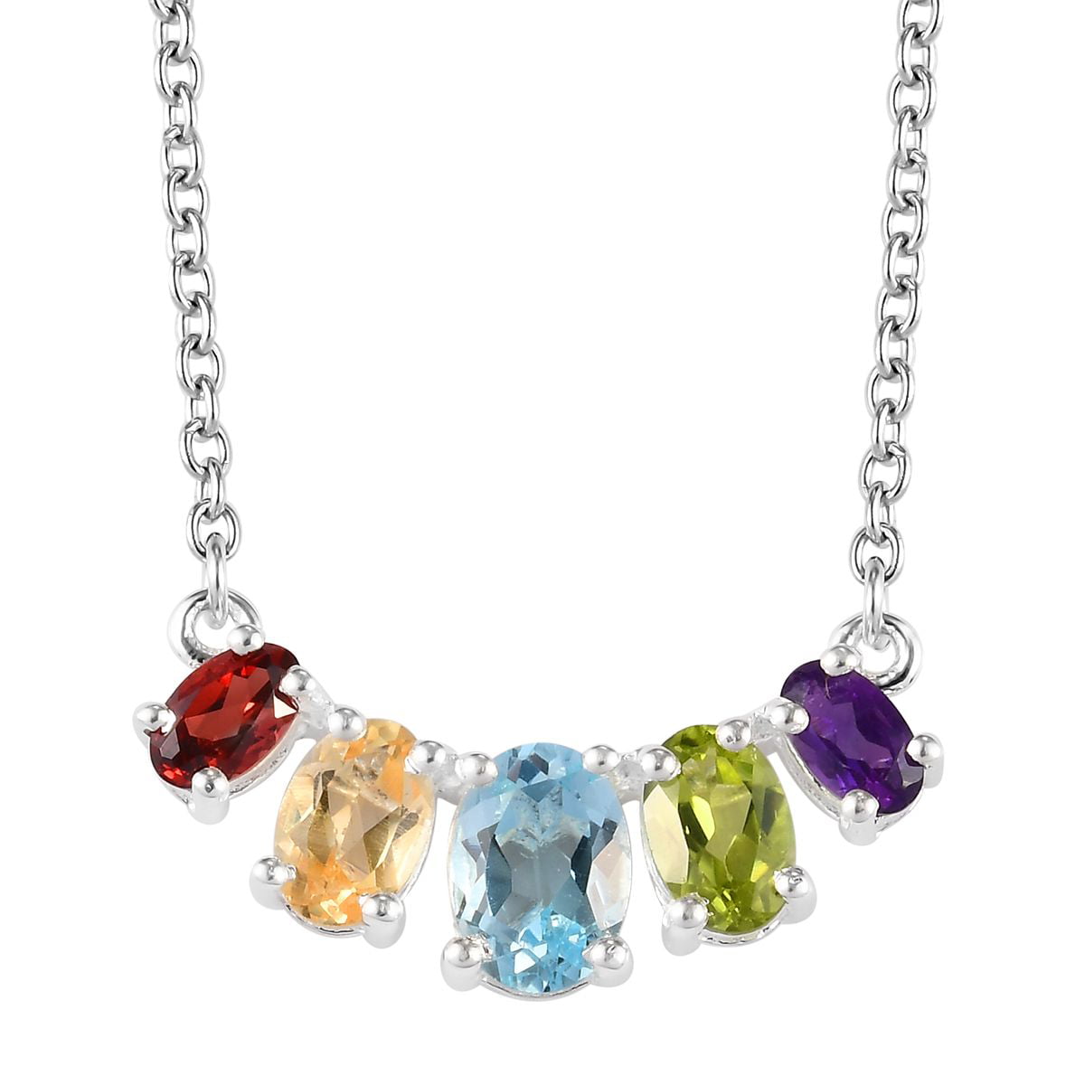 Crystal Topaz Necklace 925 Sterling Silver Chain Pendant Womens Jewellery Gift 
