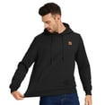thumbnail image 5 of Satankud Men's Pullover Hoodies Plaid Jacquard Weave Long Sleeve Drawstring Hipster Casual Hooded Sweatshirts with Kanga Black S, 5 of 9