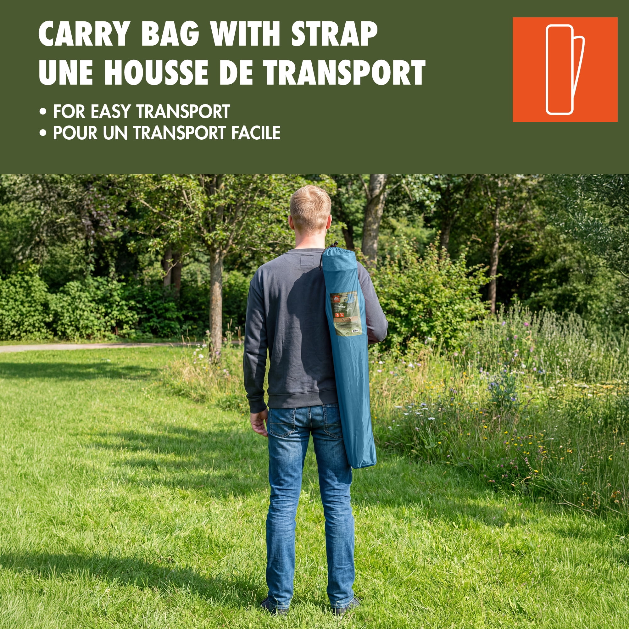 Chaise Surdimensionnée Ozark Trail, Supporte Jusqu'à 113 kg, Polyester Vieilli 600D, Cadre en Acier