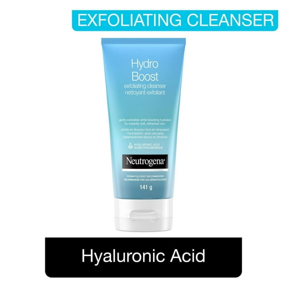 Neutrogena Hydro Boost Exfoliating Face Scrub - Hyaluronic Acid and AHA - Gel Cream Face Cleanser - Non-Comedogenic