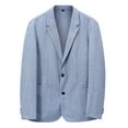 thumbnail image 4 of Cloudstyle Men's Solid Color Notch Lapel Two-Button Linen Blazer - Casual Regular Fit Spring/Fall No Back Vent Jacket, 4 of 10