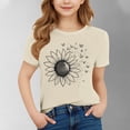 thumbnail image 2 of Kids Girl Boy Tops Butterfly Sunflower Floral Print Blouse for Kid Short Sleeve Boat Neck Spandex Casual Summer Fall Shirts 2026 Clothes Fashion, 2 of 4