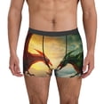 thumbnail image 2 of Bingfone Castle Red Green Sky Dragon Men's Underwear - Casual Stretch Boxer Briefs-Medium, 2 of 7