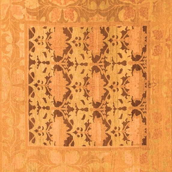 Ahgly Company Indoor Square Oriental Orange Traditional Area Rugs, 7' Square