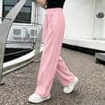 thumbnail image 4 of zbxnLI Kid's Straight Leg Pants Solid Color Elastic Waist Sports Pants Fashion Casual Comfy Trousers with Pockets, 4 of 6
