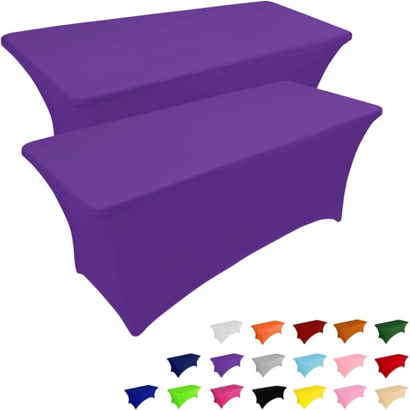 Mantel IVAPUPU, 2 unidades, rectangular, ajustado, de 6 pies, color morado