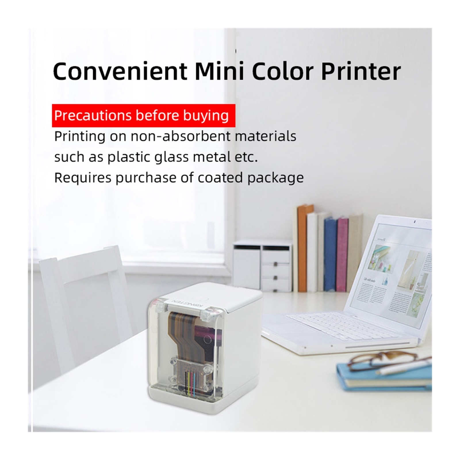 Handheld Color Printer Mini Portable Small Label Printing Machine Wireless Smart WIFI DIY Inkjet Logo Icon Creative Production ,Quick-Drying Ink