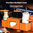 thumbnail image 3 of Multifunctional Car Seat Back Storage Box, Car Organizer with 2 Cup Holders, Tissue Box and Hanging Hooks, Universal Cars Seat Storage Organizer, 3 of 8