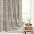 thumbnail image 4 of SHENGXINY Shower Curtain with hooks, Bohemian Farmside, Linen Heavy Duty, Striped Fabric, Tassel, Water-Repellent - Cozy Home Curtain Coffee 71x71in, 4 of 7