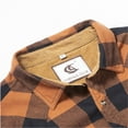 thumbnail image 5 of COEVALS CLUB Mens Flannel Long Sleeve Shirts Corduroy Lined Snap Button Up Cotton Western Plaid Shirts (Brown, Black/XXL 12#), 5 of 6