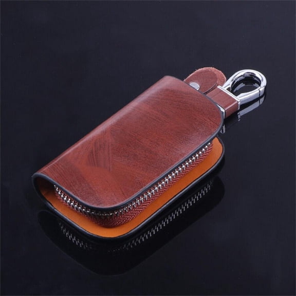 Car Key Case Wallet Leather Cage Fob Pouch Keyless Bag Purse Zipper Case