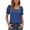 Blue, variant on Women's Square Neck Puff Sleeve Tee, Casual Loose Fit Ruffle Short Sleeve Top for Summer Daily & Beach Wear, 1PC, S-XXL