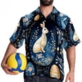 thumbnail image 4 of Easter Men's Short Sleeve Casual Printed Button Down Beach Shirt Summer Unisex Top, 4 of 6