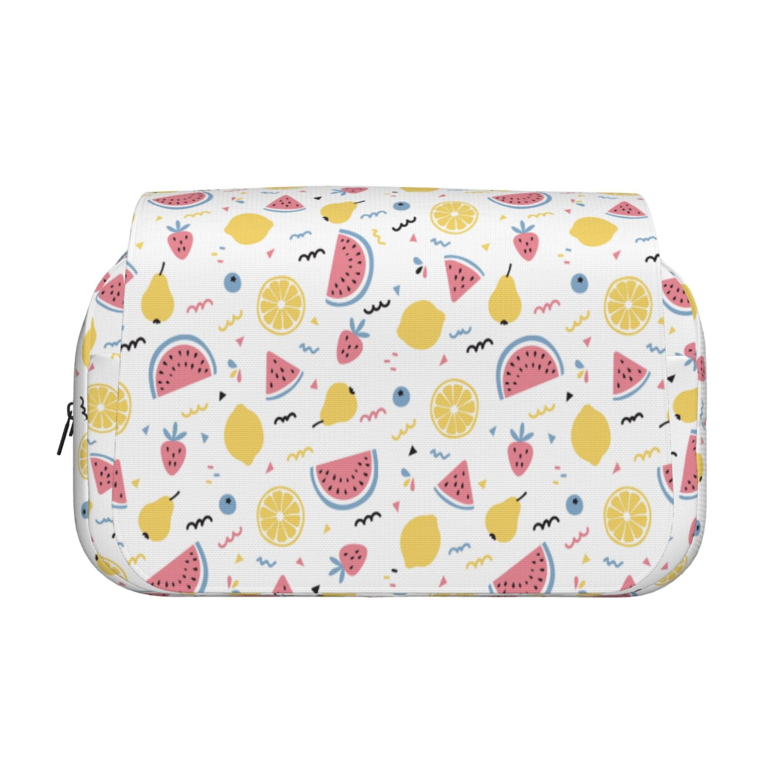 Rateoe Watermelon And Lemon Pattern Double Clamshell Pen Case, Storage Organizer with Two Zipper Compartments– Holds Up to 50 Pencils & Pens