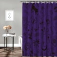 thumbnail image 4 of Halloween Shower Curtain for Bathroom Pumpkin Skull Cat Shower Curtains Set with Hooks Drawing Purple Black For Halloween Decoration Bath Curtains Sets Polyester Waterproof Standard Size 72" x 72", 4 of 6