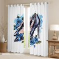 thumbnail image 2 of Feelyou Girl High Heel Black Out Curtains, Rose Floral Curtains Pack of 2 (42x63 Each), 2 of 6