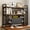 Black, variant on 2-Tier Desktop Hutch Bookshelf - Metal Desk Shelf Bookcase with Grid Panel, Countertop Storage Organizer Rack for Dorm or Office, Black, 45.3" W