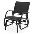 thumbnail image 2 of Costway Outdoor Single Swing Glider Rocking Chair Armrest Garden Porch Backyard Black, 2 of 8