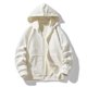 thumbnail image 2 of Gibobby Sudadera cierre hombre Sudadera con capucha para hombre, casual, con bolsillos con cierre completa, sudadera de manga larga, chamarra deportiva(Blanco,M), 2 of 4