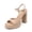 NUDE, variant on Platform Heels for Women, Square Toe Chunky High Heels Ankle Strap Sandals for Wedding Party Formal Event