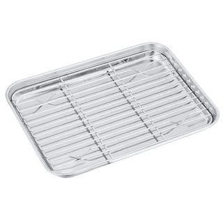  Half Sheet Baking Pan with Rack Set, E-far 18”x13” Cookie Sheet  for Oven, Rimmed Stainless Steel Tray with Wire Cooling Rack for Cooking  Roasting Resting Bacon Meat Steak - Dishwasher Safe