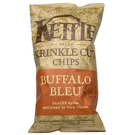 Kettle Brand Chips Buffalo Bleu Krinkle Kut Potato Chips, 5 oz, (Pack of