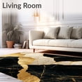 thumbnail image 2 of ODIKA 6'x9' Machine Washable Non-Slip Area Rug, Luxe Gold Black Marble Design High Traffic Rug, Black, 100932, 2 of 7