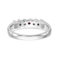 thumbnail image 5 of 14K White Gold Ring Band Wedding Diamond Round Ruby Red, Size 9, 5 of 7