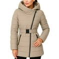 thumbnail image 2 of Women Premium Lightweight Puffer Jacket Insulated Down Beige Winter Jacket-S, 2 of 9
