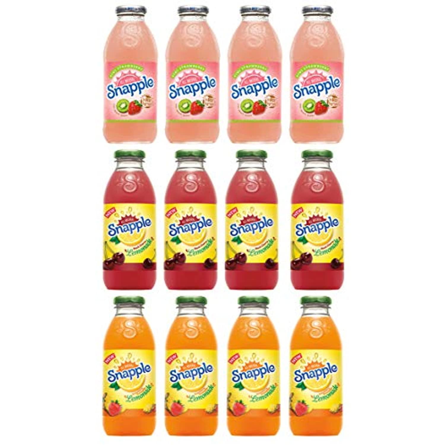 LuvBox Variety Snapple Juice Drink Pack , Pack Of 12 , 16 Fl Oz , Kiwi
