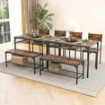 thumbnail image 5 of Costway Dining Table Set for 4 Rectangular Table with 2 Chairs, 1 Bench, Storage Racks Rustic Brown, 5 of 10