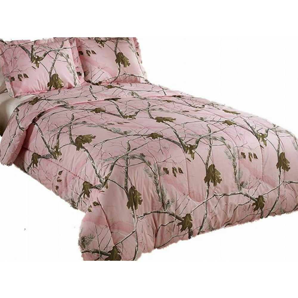 Realtree AP Mini Comforter Set, Full Pink Camo Real Tree Camouflage