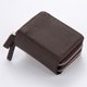 thumbnail image 2 of Monedero unisex de cuero genuino con 13 ranuras para tarjetas, mini billetera antimagnética RFID, bolsillo con doble cremallera, 1 pieza, color café ER, 2 of 6