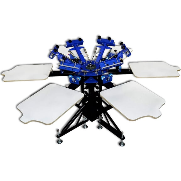Silk Screen Printing Machine T-Shirt Screen Printing Press 6 Color 6 Station Station Screen Printer with T-shirt Pallet