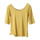 thumbnail image 1 of Mujeres de Verano Tops Suelto Ajuste Color Sólido 1/2 Manga Cuello Redondo Top Casual, Blusa de Poliéster de Moda para las Mujeres, Lavado de Manos Primavera Y Verano, 1 of 6