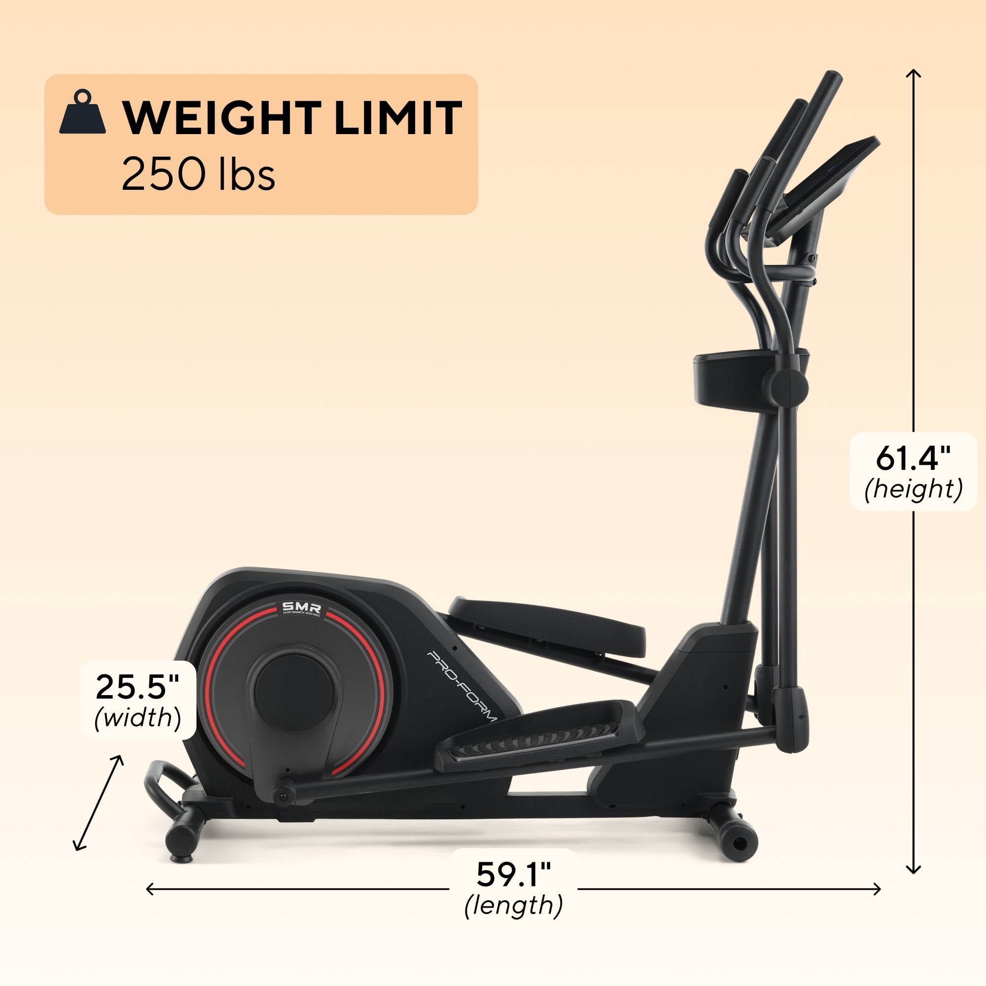 ProForm Sport Elliptical with 5" LCD Display & Device Shelf, 20 Resistance Levels, Silent Magnetic Resistance™, SmartAdjust™, & Powered by iFIT