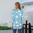 thumbnail image 2 of HAVUITYY Easter 3/4 Sleeve Sweaters for Womens, Cute Bunny Eggs Printed Womens Tops, Spring Going Out Shirts for Women Wear & Gifts, 2 of 5
