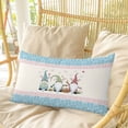 thumbnail image 4 of Happy Easter Pillow Covers, Linen Long Throw Pillow Case, Cute Gnomes Eggs Blue Bunny Floral Pink Border Holiday Pillow Protector Decorative Cushion Cover for Living Room/Bedroom 20" x 36", 4 of 8